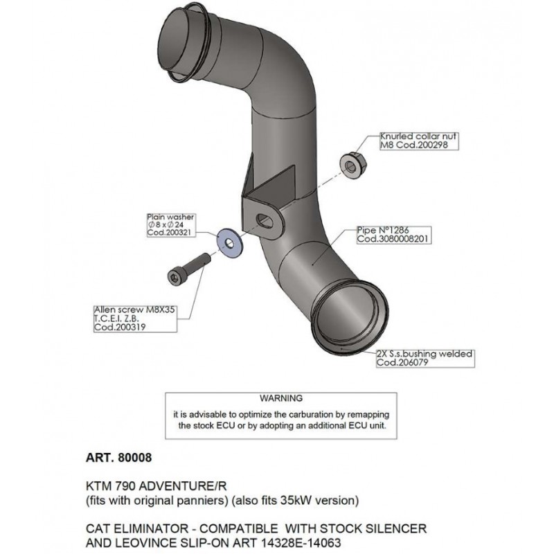 TUBO SUPRESOR CATALIZADOR LEOVINCE HUSQVARNA