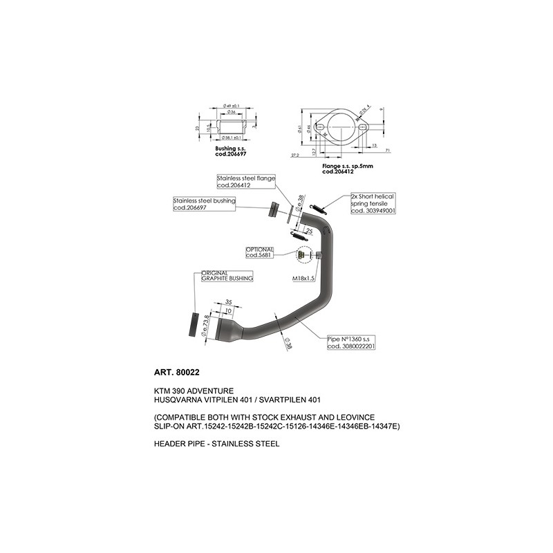 LeoVince 390 ADVENTURE manifold 2020 - 21